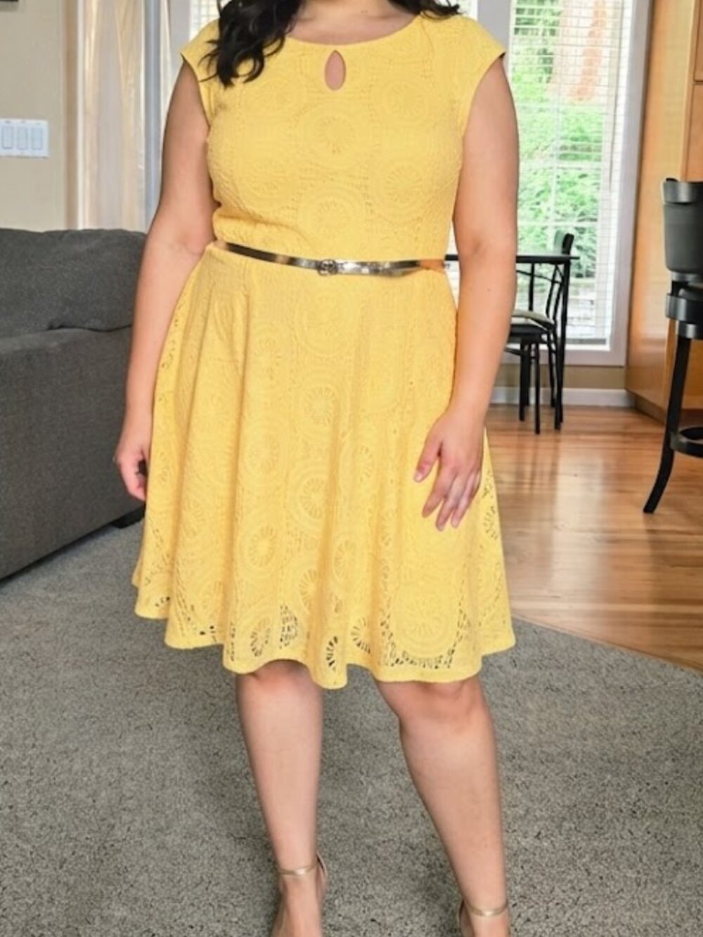 NWT London Style sz 18W lace fit and flare dress with keyhole neckline